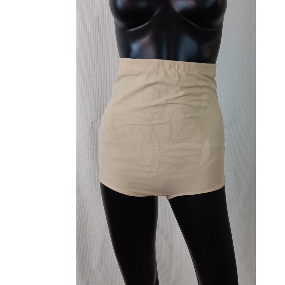 Maidenform Womens High Waisted Body Shaper Beige Floral Jacquard Large FL0073